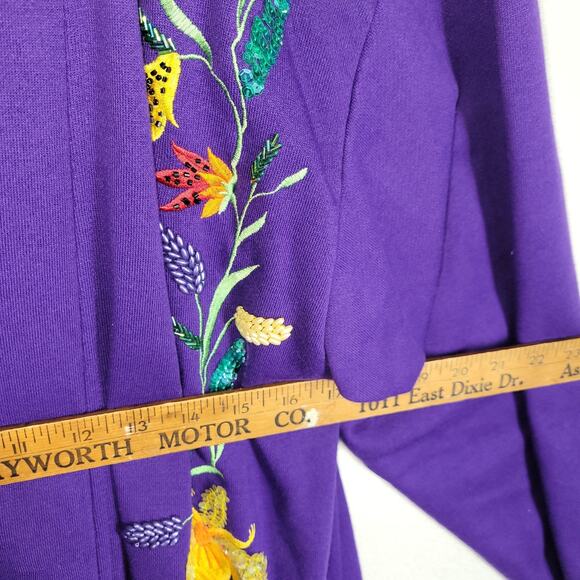 Vintage Lacy Afternoon Overcoat L Embellished Robe Lace Art To Wear Grandma - Picture 5 of 16